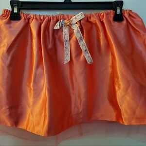 Peach Satin Mini Skirt